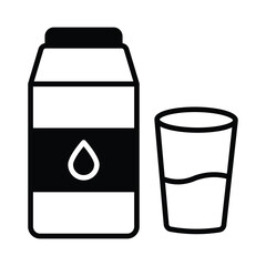 Milk icon isolate white background vector stock illustration.