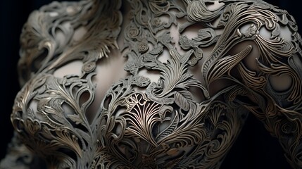 Intricate details in fabric or clothing
