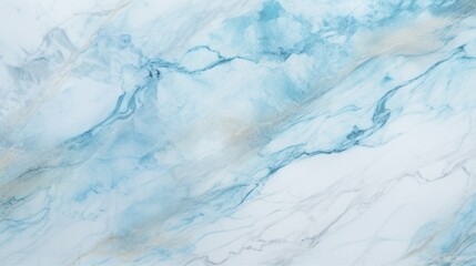 White Marble with Aquamarine Horizontal Background. Abstract stone backdrop. Bright natural material texture. AI Generated Photorealistic Illustration.