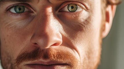 Obraz premium Capturing the close-up intensity in the man's eyes.