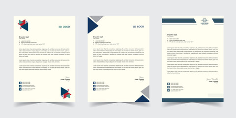Corporate modern letterhead design template with yellow, blue, green and red color. creative modern letter head design template for your project. letterhead,  Business letterhead Template, Newsletter