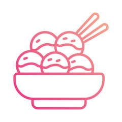 Takoyaki icon isolate white background vector stock illustration.