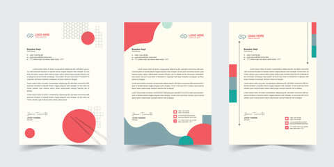 Corporate modern letterhead design template with yellow, blue, green and red color. creative modern letter head design template for your project. letterhead,  Business letterhead Template, Newsletter