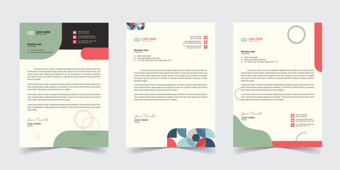 Corporate modern letterhead design template with yellow, blue, green and red color. creative modern letter head design template for your project. letterhead,  Business letterhead Template, Newsletter