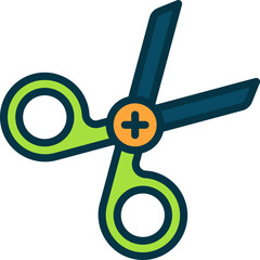 scissor icon. vector filled color icon for your website, mobile, presentation, and logo design.