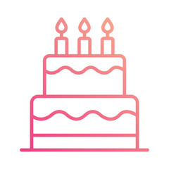 Cake icon isolate white background vector stock illustration.