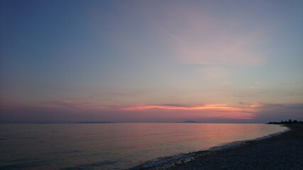 Sunset at the beach on the island