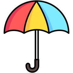 umbrella lineal multi color icon