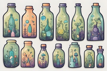 set of bottles