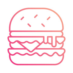 Burger icon isolate white background vector stock illustration.