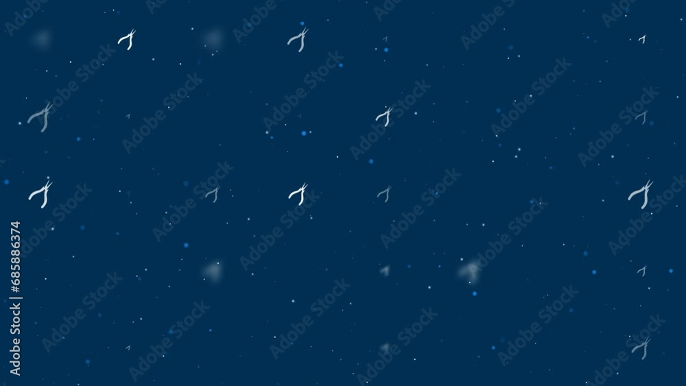 Poster template animation of evenly spaced round pliers symbols of different sizes and opacity. animation o