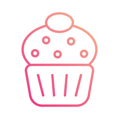 Muffins icon isolate white background vector stock illustration.