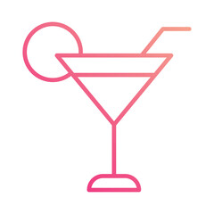 Cocktail icon isolate white background vector stock illustration.