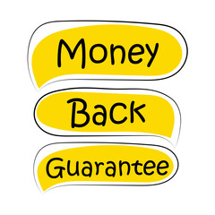 Money back guarantee vector speech bubble symbol