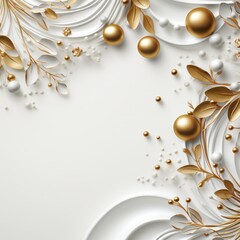 white and gold christmas holiday card,