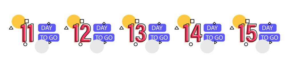 Days Left Badges and Stickers. Number of days left. Countdown left days banner. Count down vector banner template