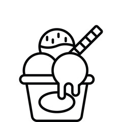 Ice cream icon isolate white background vector stock illustration.