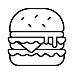 Burger icon isolate white background vector stock illustration.