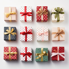 A collection of gift wrapped Christmas presents