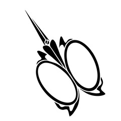 Silhouette,doodle scissors.Decorative element of sewing accessories.Vector graphics.