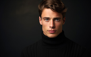 Obraz premium Stylish handsome man in a turtleneck sweater