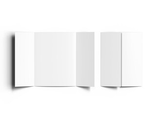 Blank Letter Gate Fold Brochure 8.5x11 inc render on a transparent background