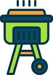 barbeque icon. vector filled color icon for your website, mobile, presentation, and logo design.