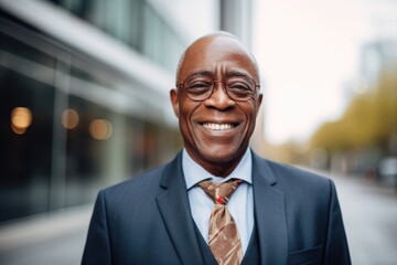 Portrait of a smiling businessman in the city
