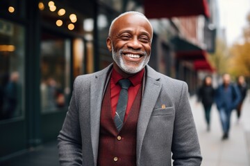 Portrait of a smiling businessman in the city