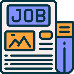 newspaper icon. vector filled color icon for your website, mobile, presentation, and logo design.