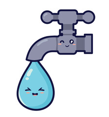 water day character and faucet