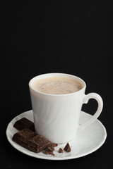 Hot Chocolate Cup, Cacao Mug, Cocoa Beverage, Christmas Drink Glass with Foam, Healthy Breakfast