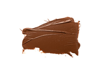 Chocolate Smear Isolated, Melted Chocolate Texture on White Background, Chocolate Sauce Pattern
