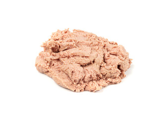 Meat Paste Isolated, Tuna Pate Smear, Chopped Liver Mousse, Fish Paste on White