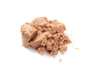 Pet Food, Wet Food for Cats, Dog Canned Pate, Soft Pet Food on White