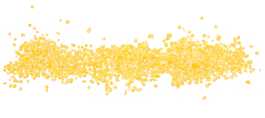 Corn flakes scatter isolated on white background, top view