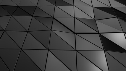3d Abstract black triangle background. 3d rendering