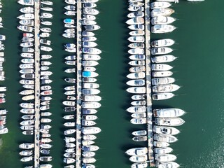  boat yachts in blue water.