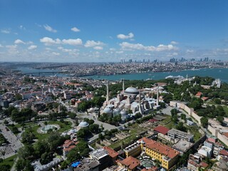 Fototapeta premium Hagia Sophia Istanbul - aerial shot