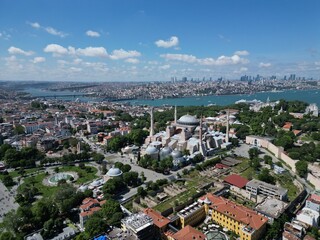 Fototapeta premium Hagia Sophia Istanbul - aerial shot