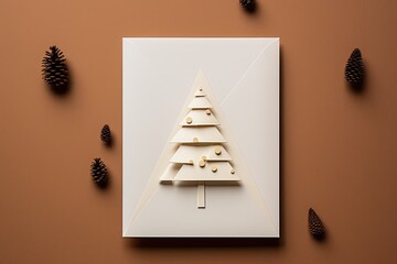 Minimalistic Christmas card made of sustainable materials.
