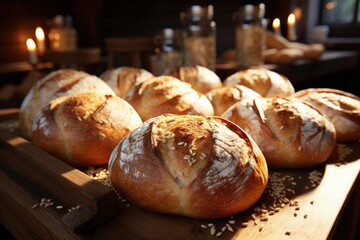 workers team on bread factory