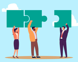 Employee engagement improve involvement or encourage employee success together, increase value and workplace motivation concept