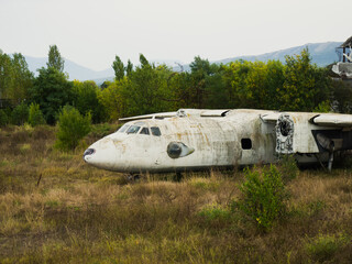 Abandoned plane, old crashed plane
