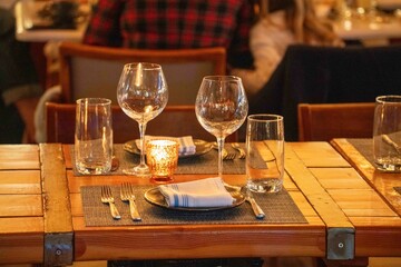 table setting at restaurant