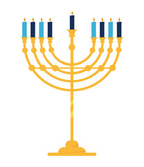 hanukkah golden menorah illustration