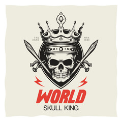 skull and bones poster with skull tshirt design