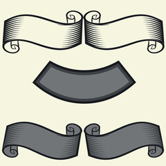 Ribbon set. Ribbon elements. Boot tag. Vintage. Modern ribbon collection. Vector illustration.