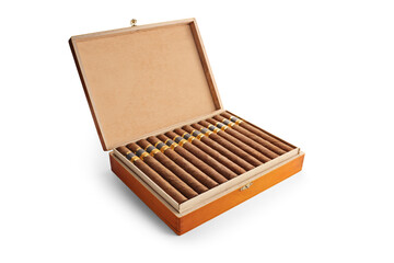 Wooden box with cigars