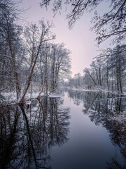 river in winter. Poland